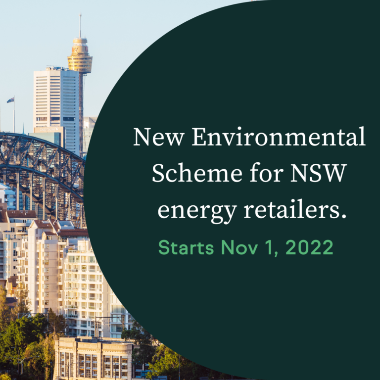 New Environmental Scheme for NSW energy retailers